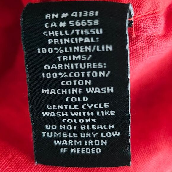 Lauren Ralph Lauren Red 100% Linen Blazer Jacket Women’s 18W Holiday Resort Chic - Picture 9 of 13